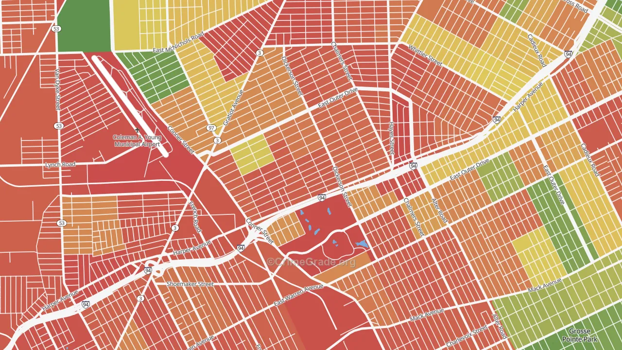 Ravendale, Detroit, MI Map of Arson Rates