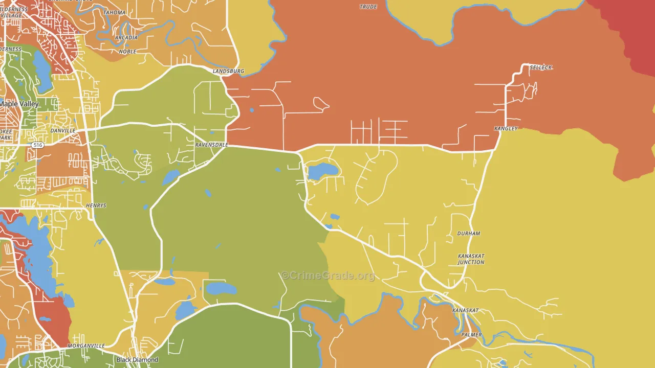 Ravensdale, WA Map of Arson Rates