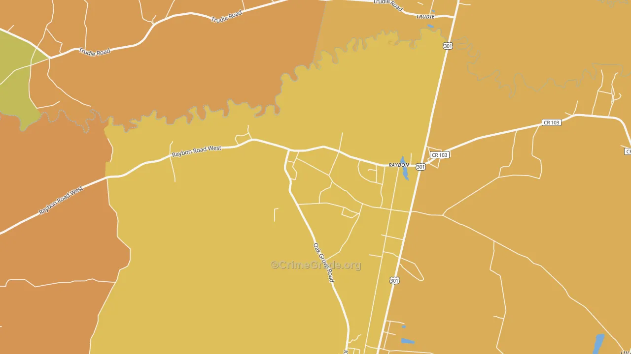 Raybon, GA Map of Arson Rates
