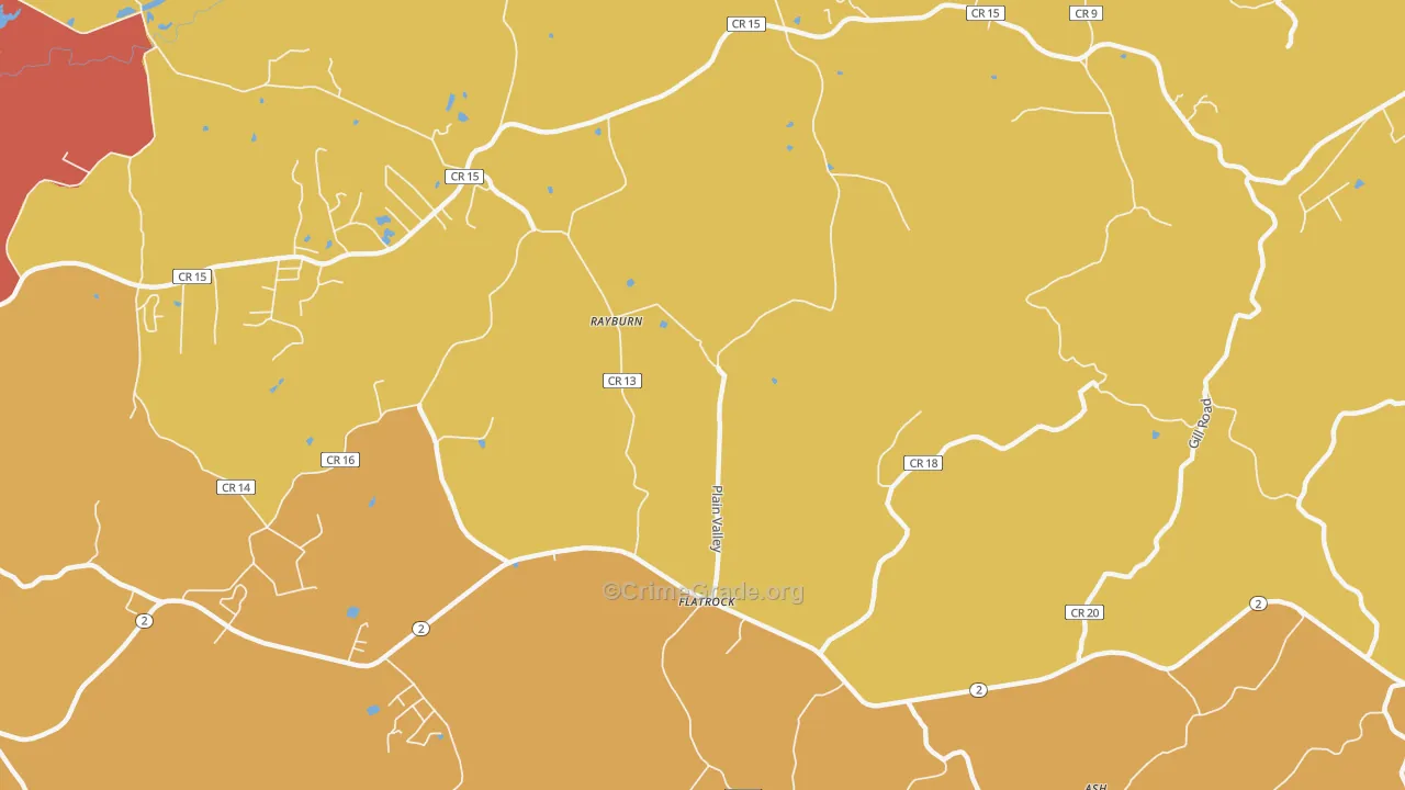 Rayburn, WV Map of Arson Rates