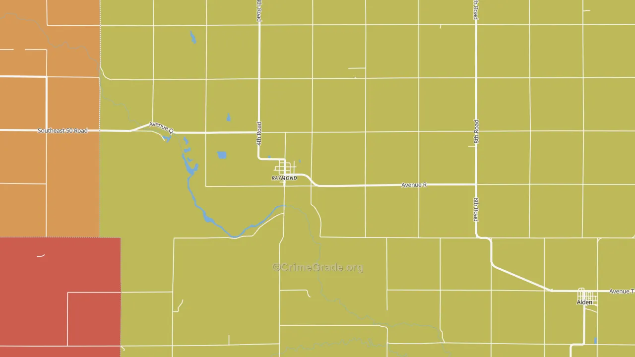 Raymond, KS Map of Arson Rates