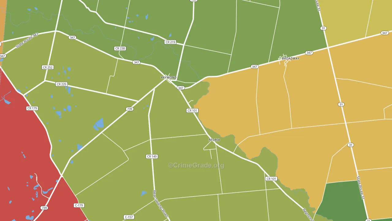 Raymond, OH Map of Arson Rates