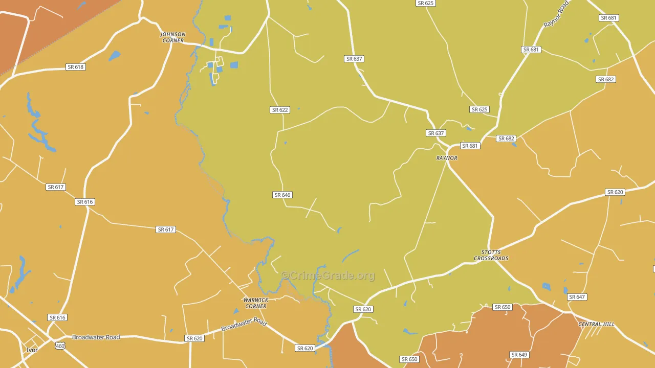 Raynor, VA Map of Arson Rates