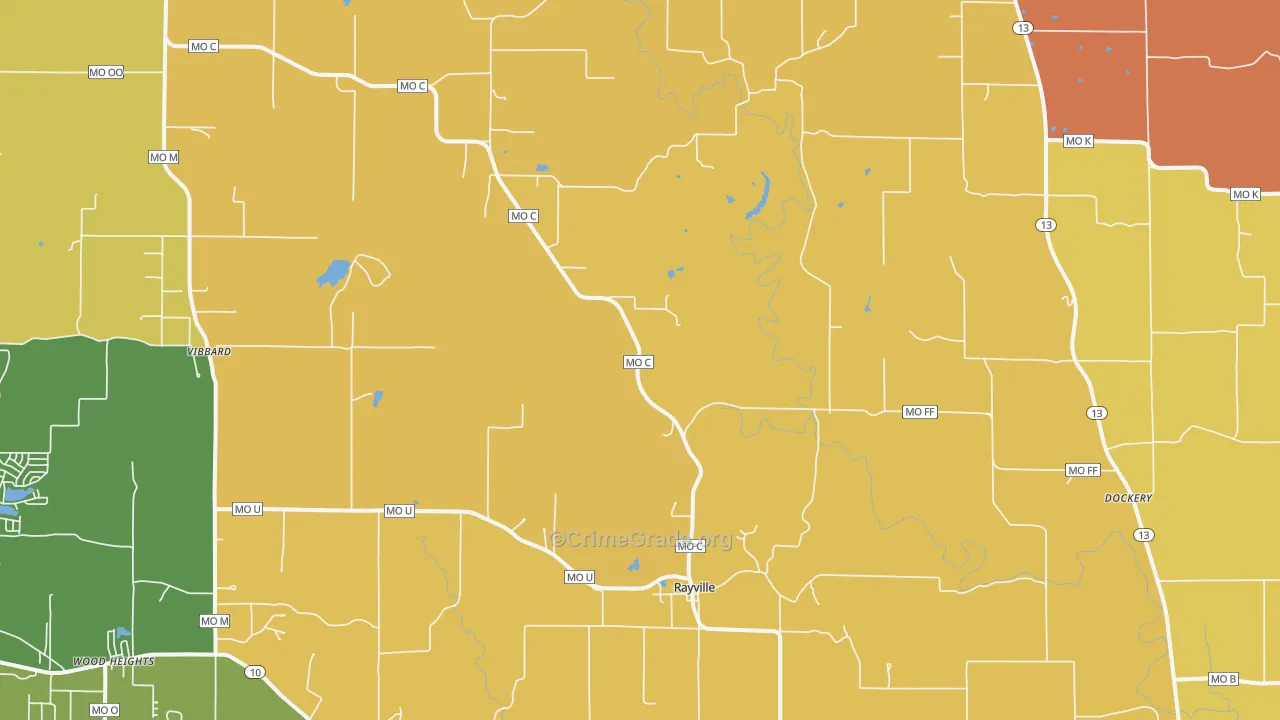 Rayville, MO Map of Arson Rates