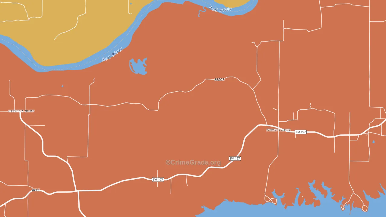 Razor, TX Map of Arson Rates