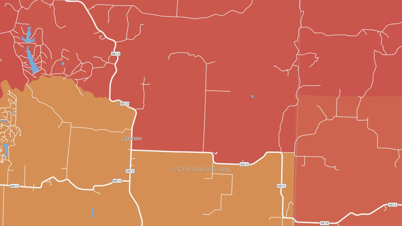 Readsville, MO Map of Arson Rates