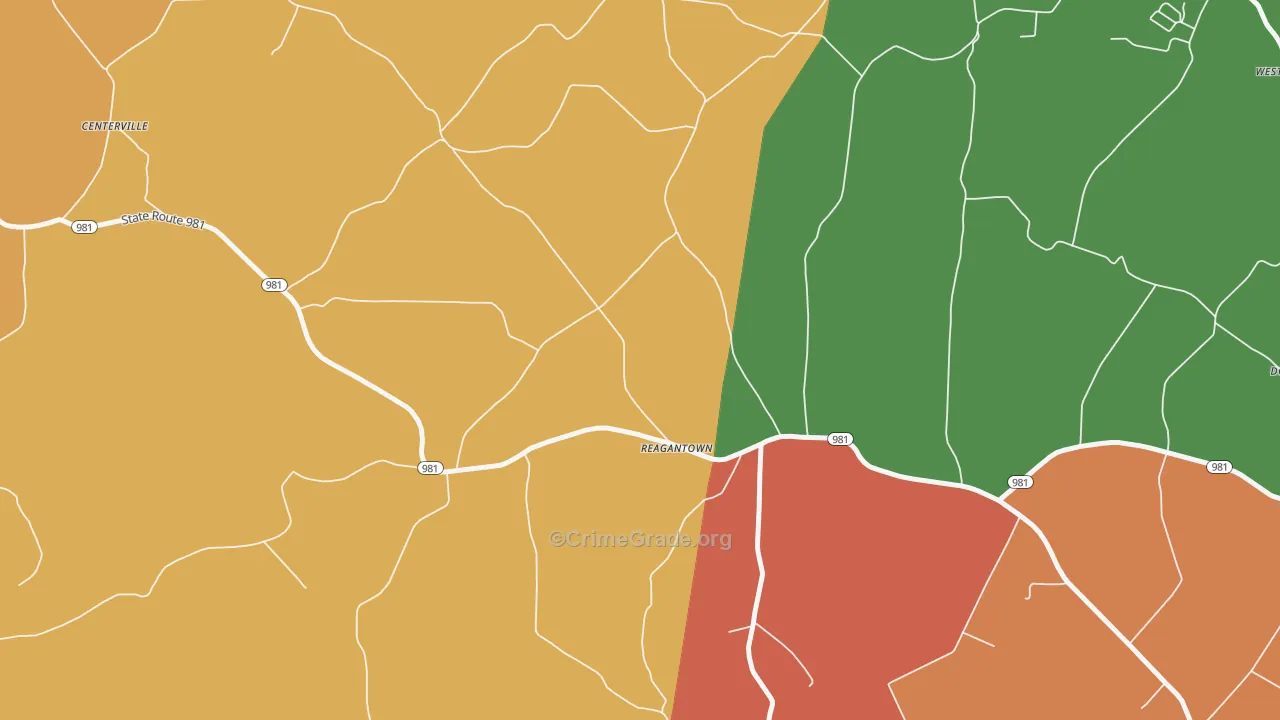 Reagantown, PA Map of Arson Rates