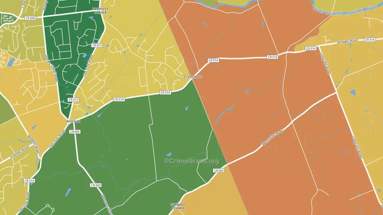 Reaville, NJ Map of Arson Rates