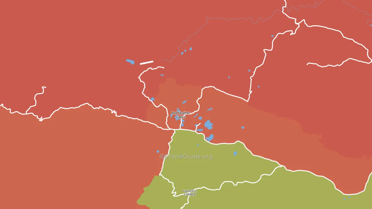 Red Feather Lakes, CO Map of Arson Rates