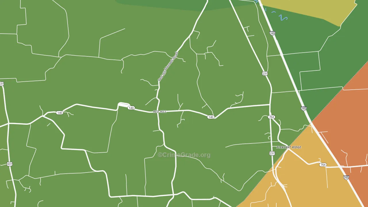 Red Hill, KY Map of Arson Rates