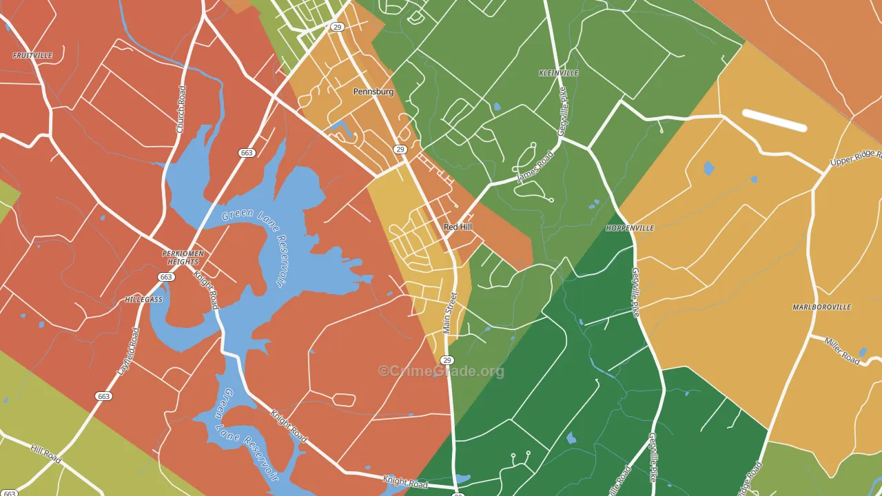 Red Hill, PA Map of Arson Rates