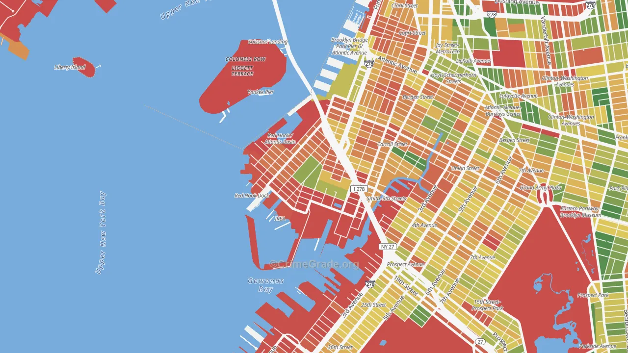 Red Hook, Brooklyn, NY Map of Arson Rates
