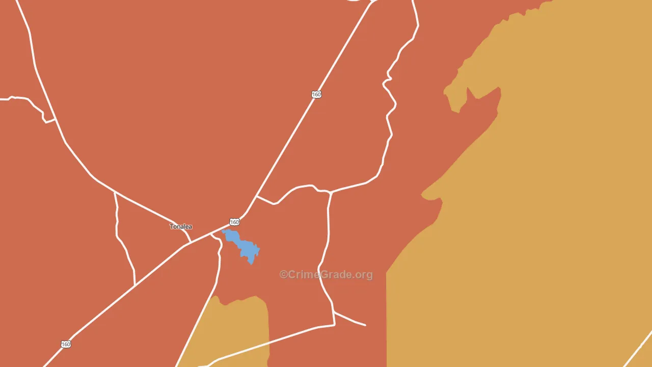 Red Lake, AZ Map of Arson Rates