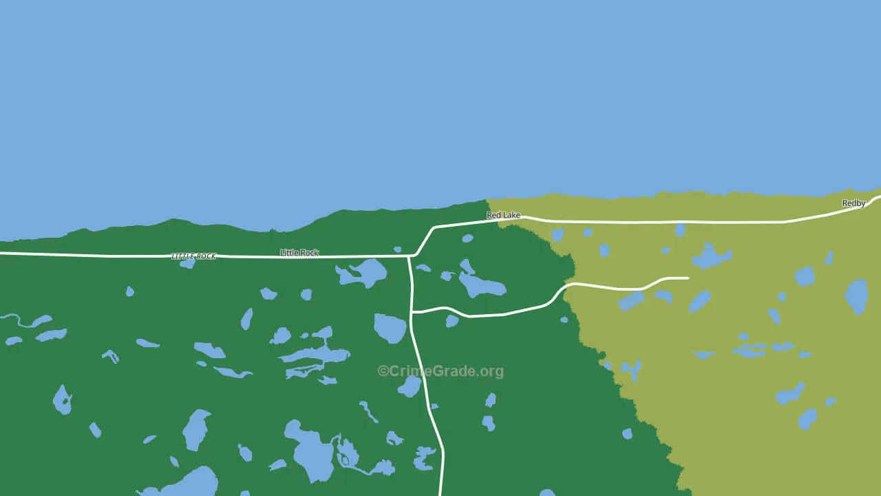 Red Lake, MN Map of Arson Rates
