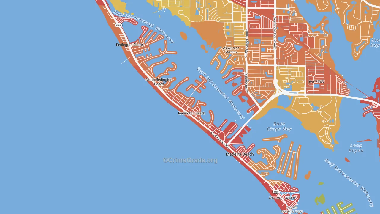 Redington Beach, FL Map of Arson Rates