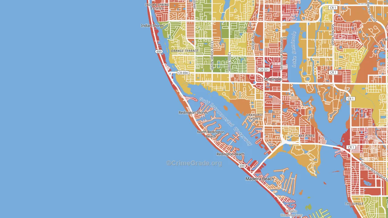 Redington Shores, FL Map of Arson Rates