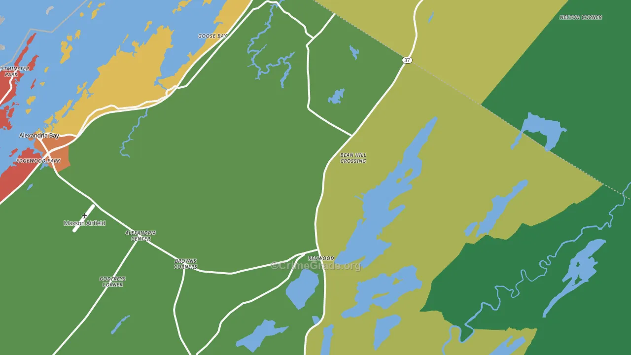 Redwood, NY Map of Arson Rates