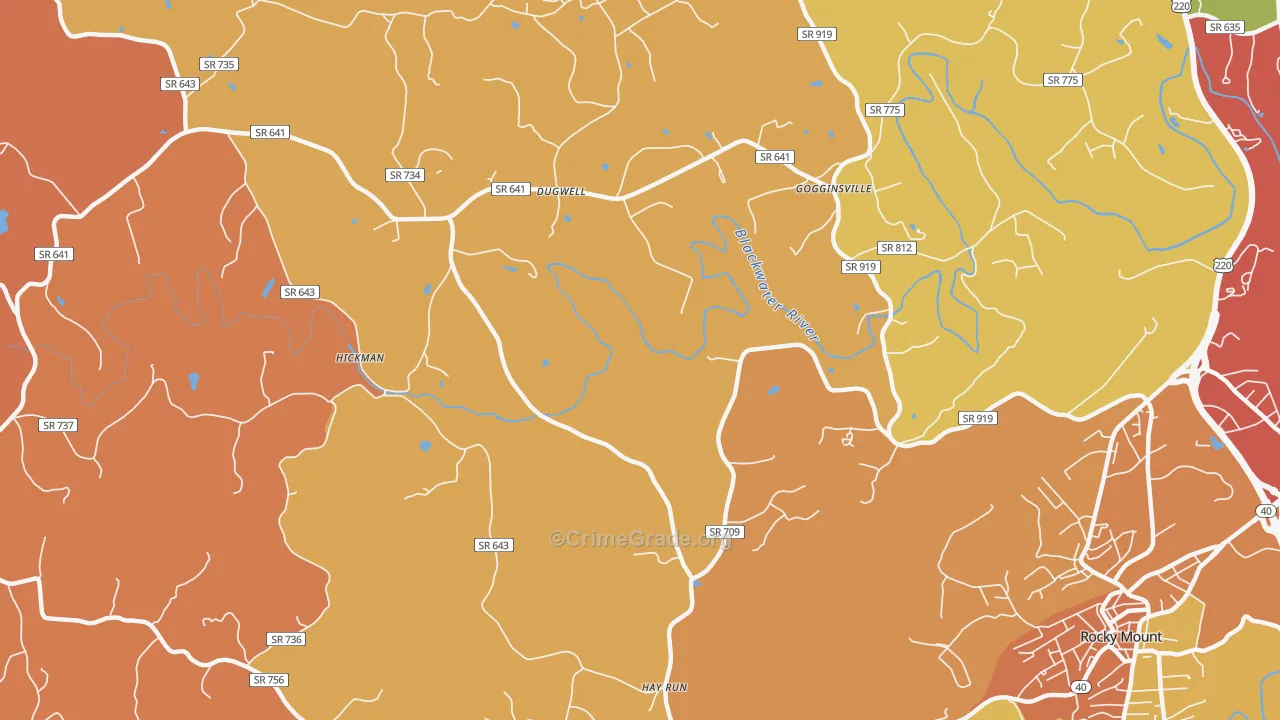 Redwood, VA Map of Arson Rates