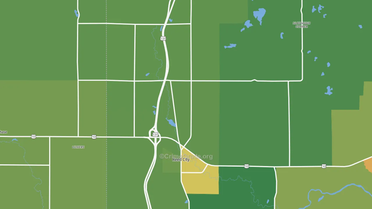 Reed City, MI Map of Arson Rates