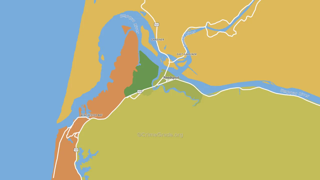 Reedsport, OR Map of Arson Rates