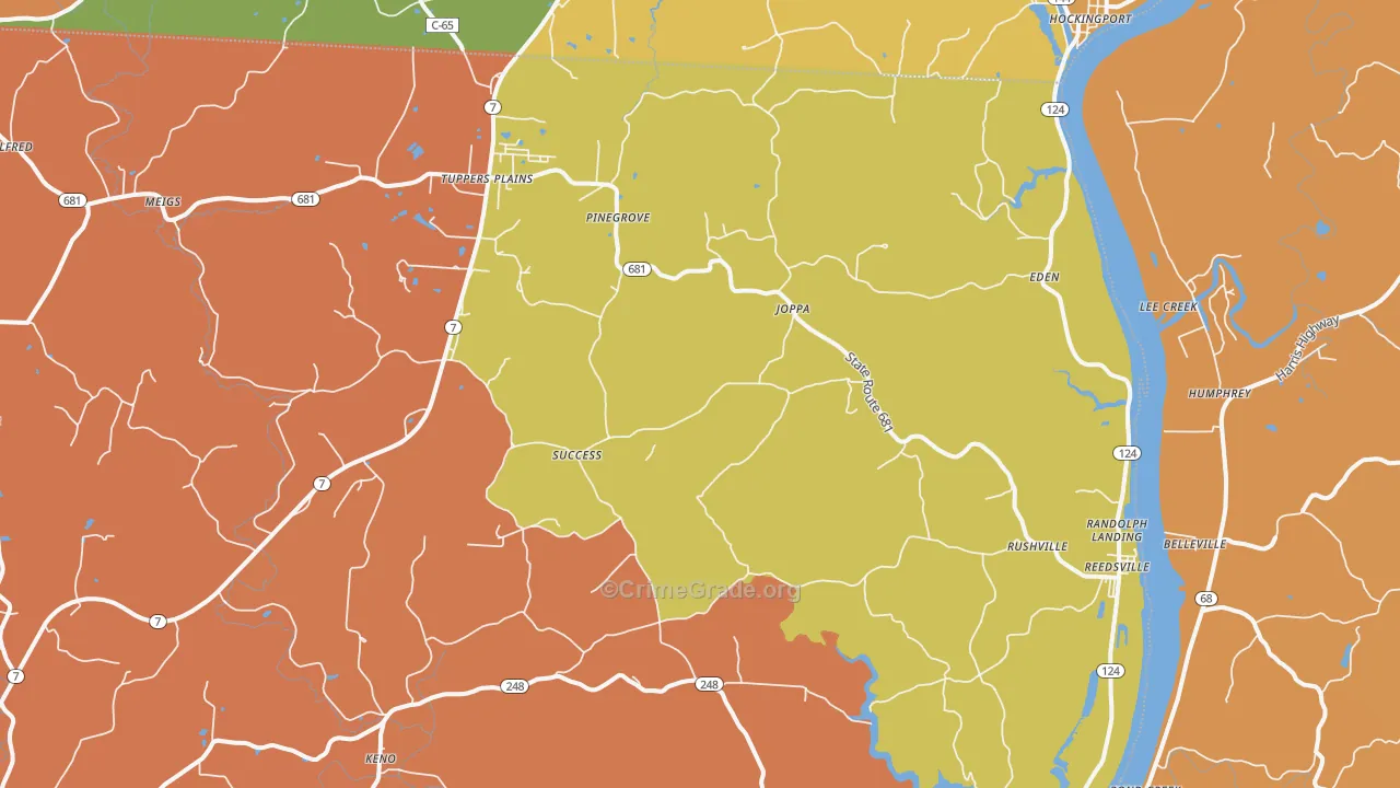 Reedsville, OH Map of Arson Rates