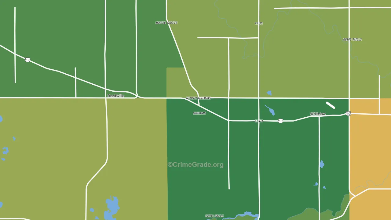 Reedsville, WI Map of Arson Rates