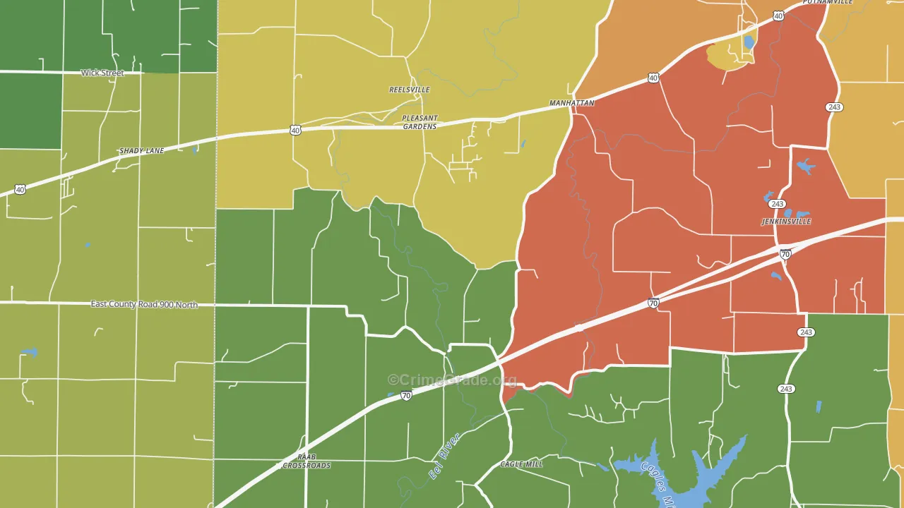 Reelsville, IN Map of Arson Rates