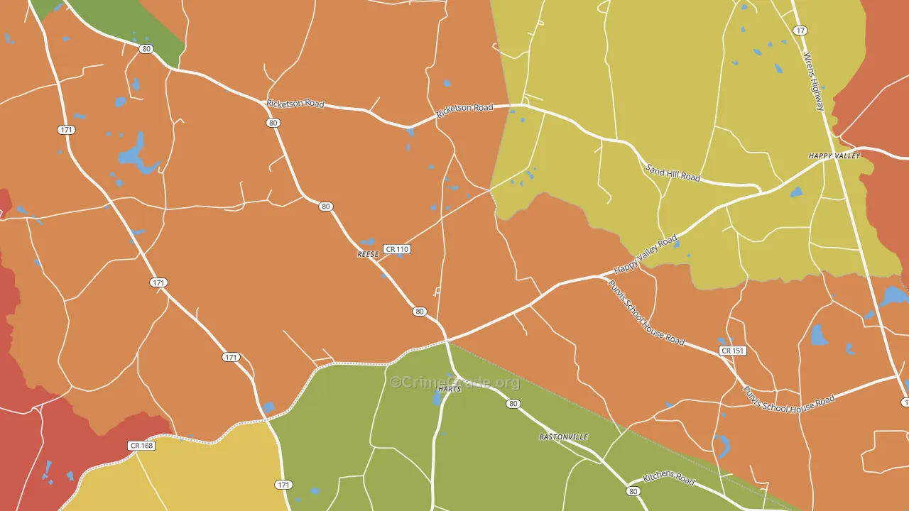 Reese, GA Map of Arson Rates