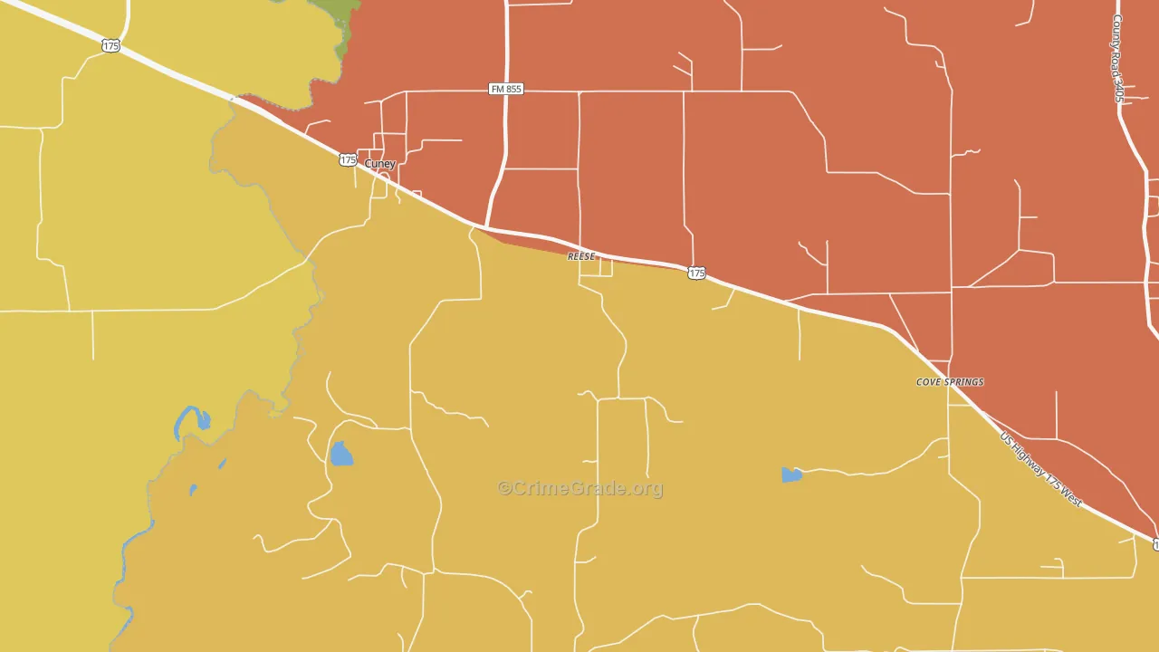 Reese, TX Map of Arson Rates