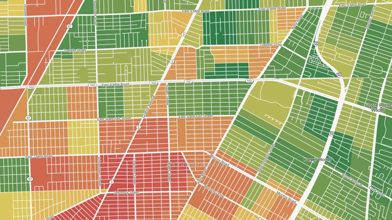 Regent Park, Detroit, MI Map of Arson Rates