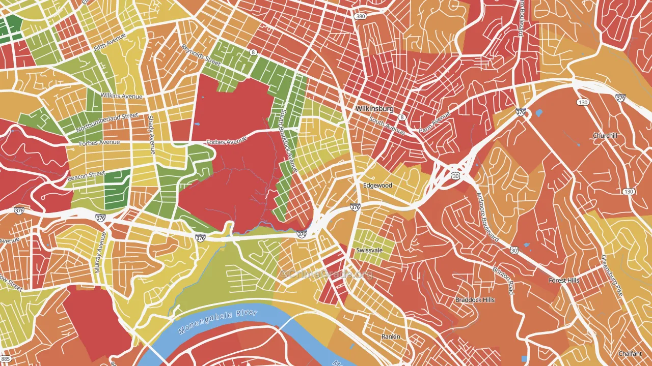 Regent Square, Pittsburgh, PA Map of Arson Rates