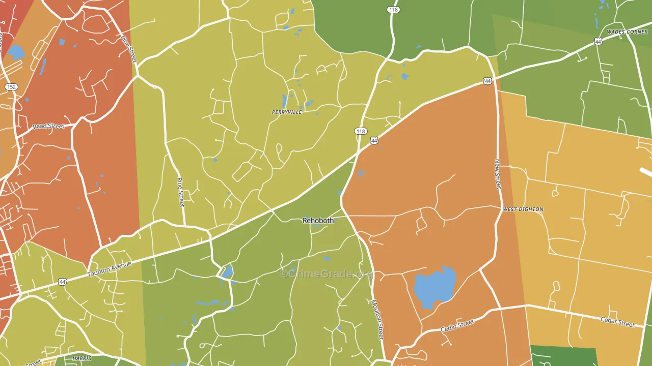 Rehoboth, MA Map of Arson Rates