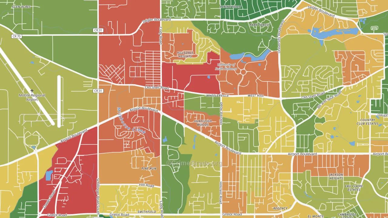 Reichlieu, Mobile, AL Map of Arson Rates