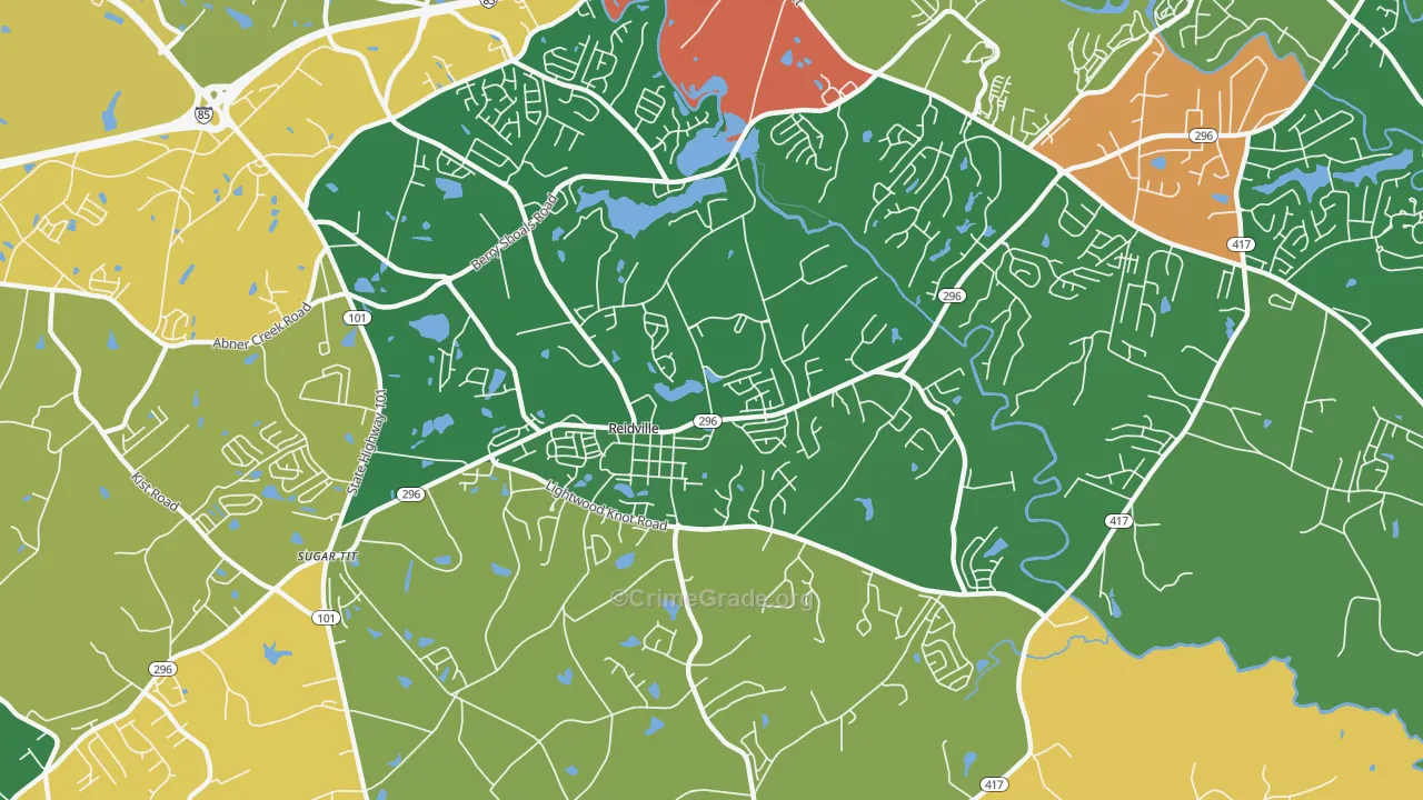 Reidville, SC Map of Arson Rates