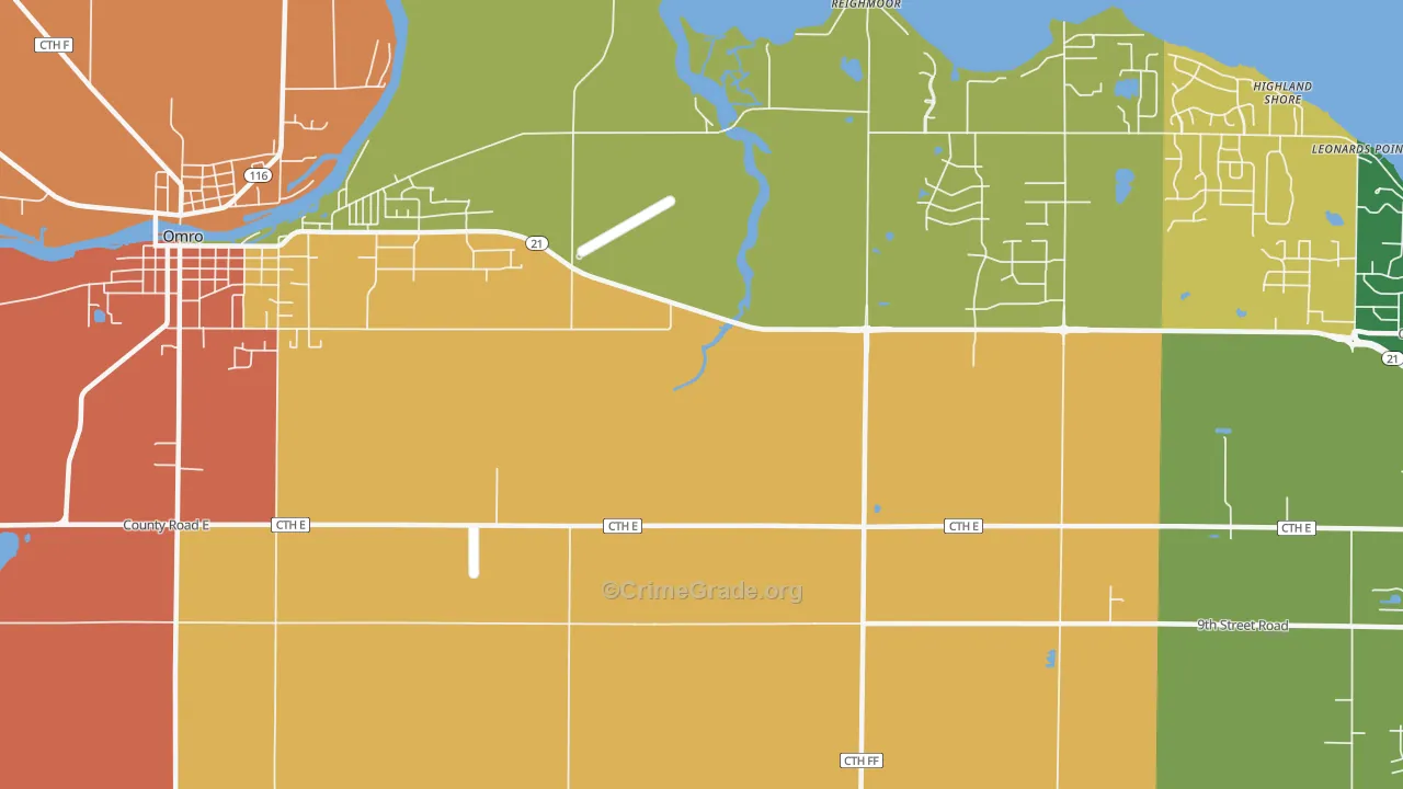 Reighmoor, WI Map of Arson Rates