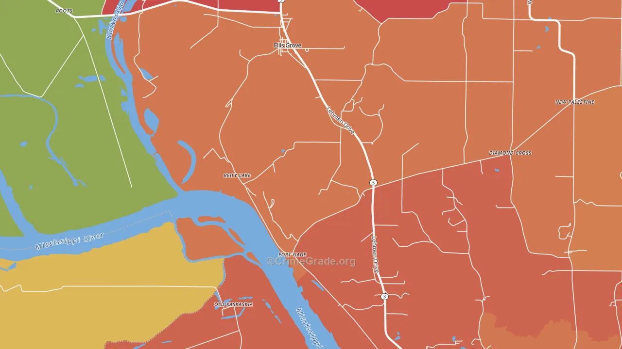 Reily Lake, IL Map of Arson Rates