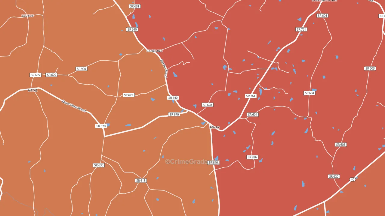Renan, VA Map of Arson Rates