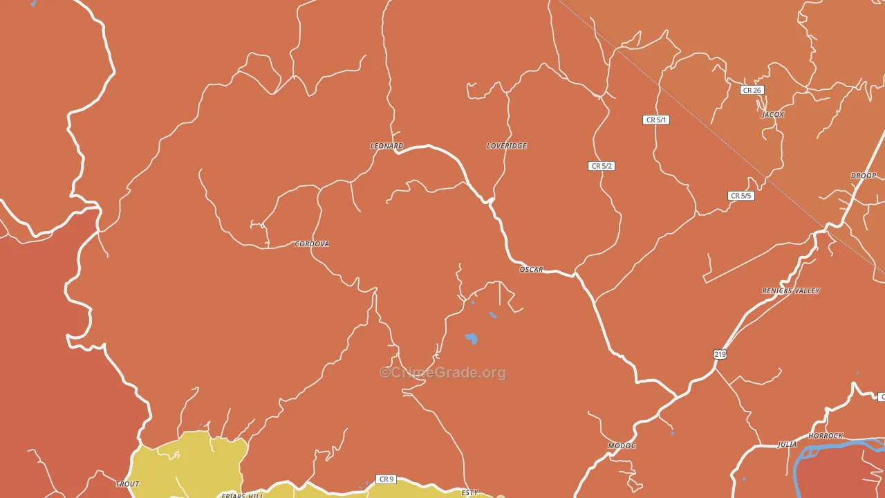 Renick, WV Map of Arson Rates