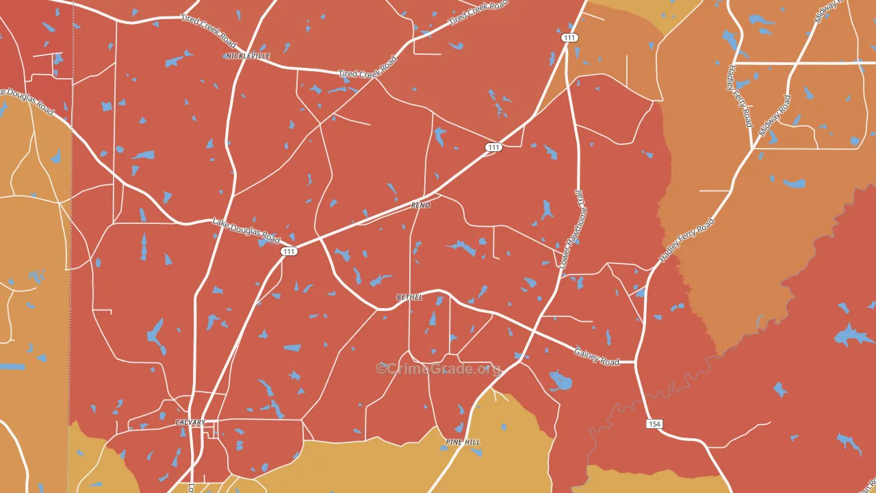 Reno, GA Map of Arson Rates