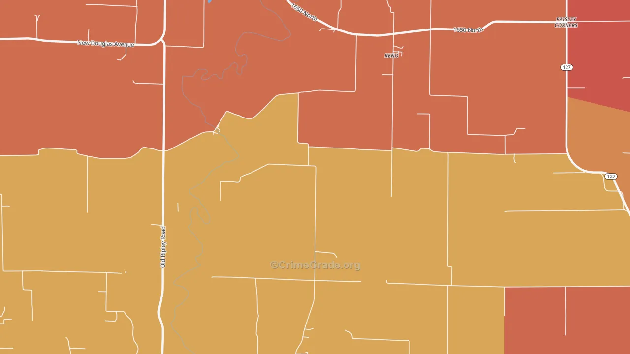 Reno, IL Map of Arson Rates