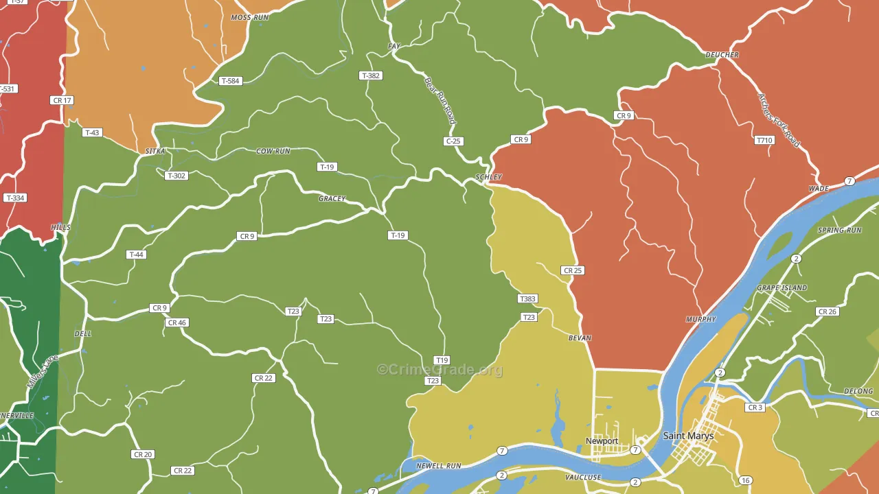 Reno, OH Map of Arson Rates