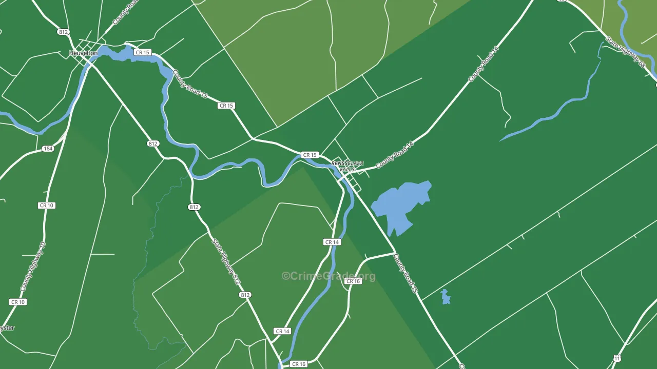 Rensselaer Falls, NY Map of Arson Rates