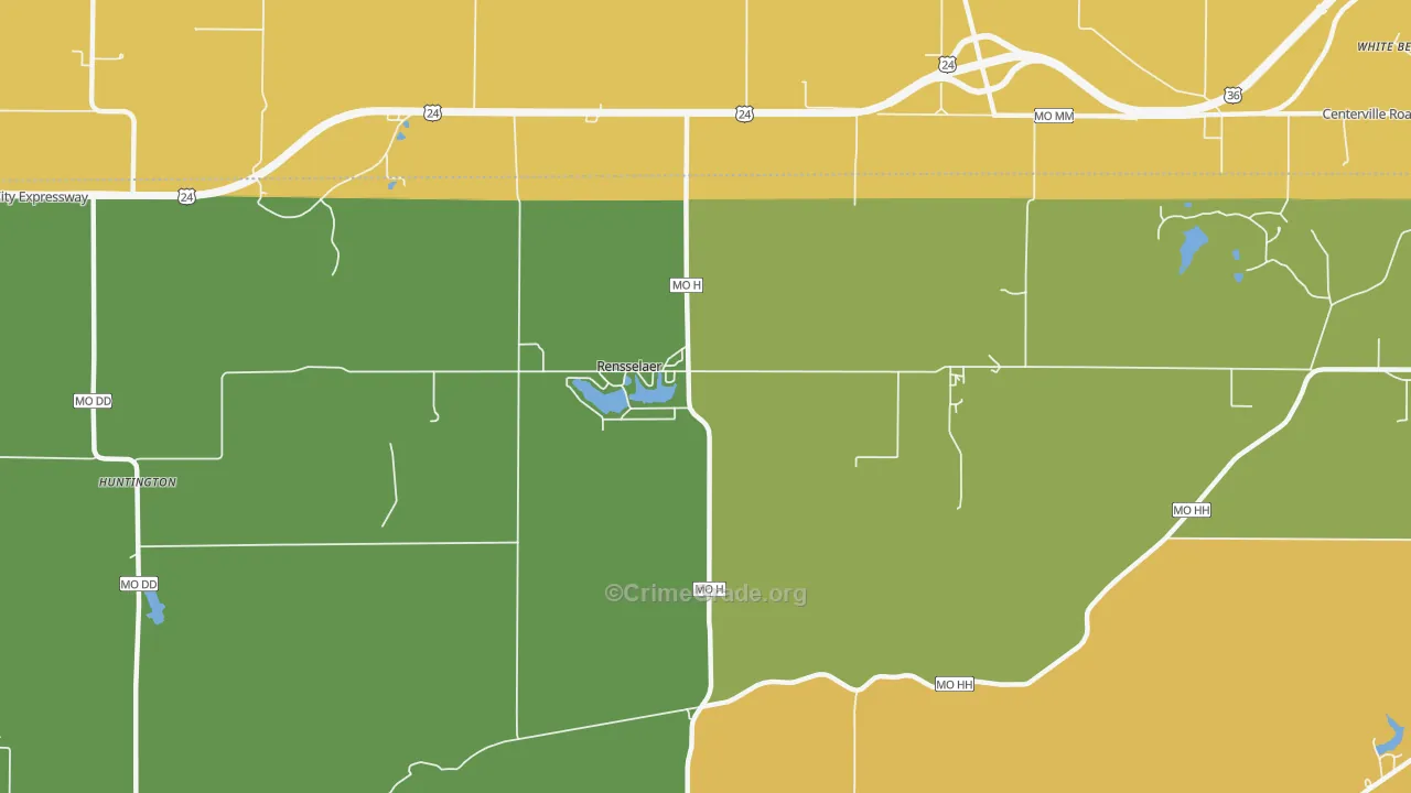 Rensselaer, MO Map of Arson Rates