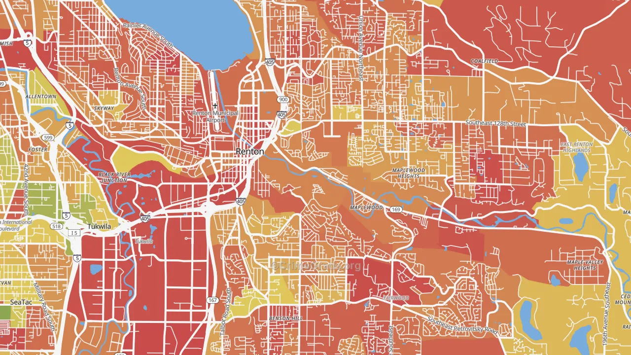 Renton, WA Map of Arson Rates