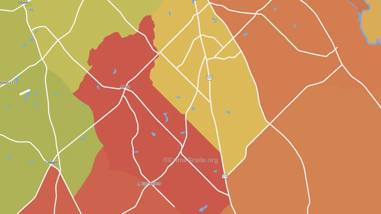 Rentz, GA Map of Arson Rates