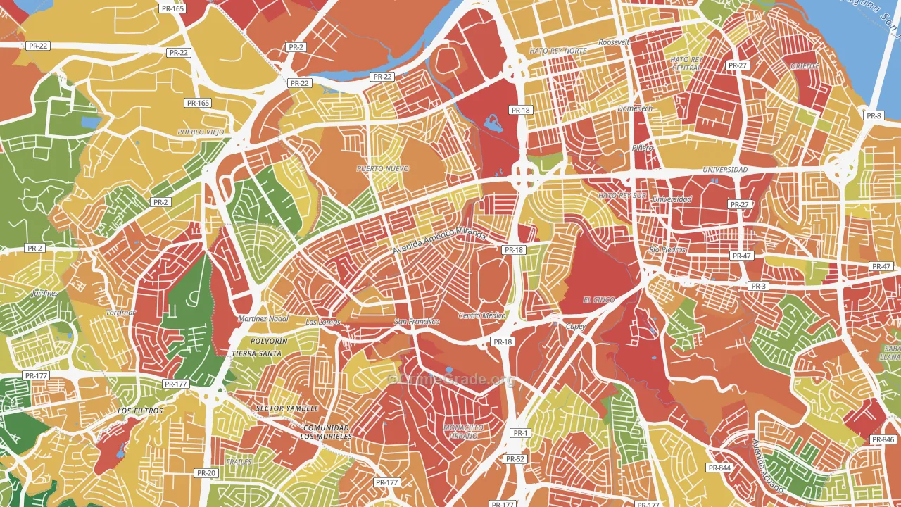 Reparto Metropolitano, San Juan, PR Map of Arson Rates