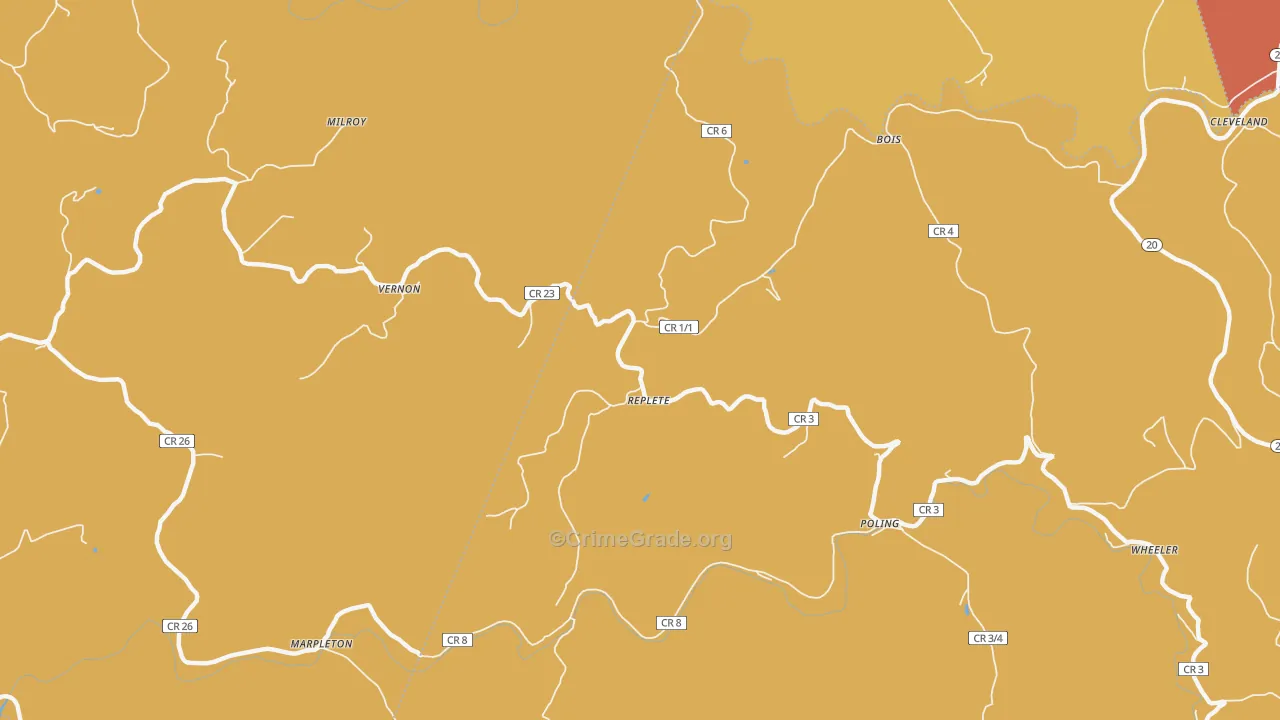 Replete, WV Map of Arson Rates