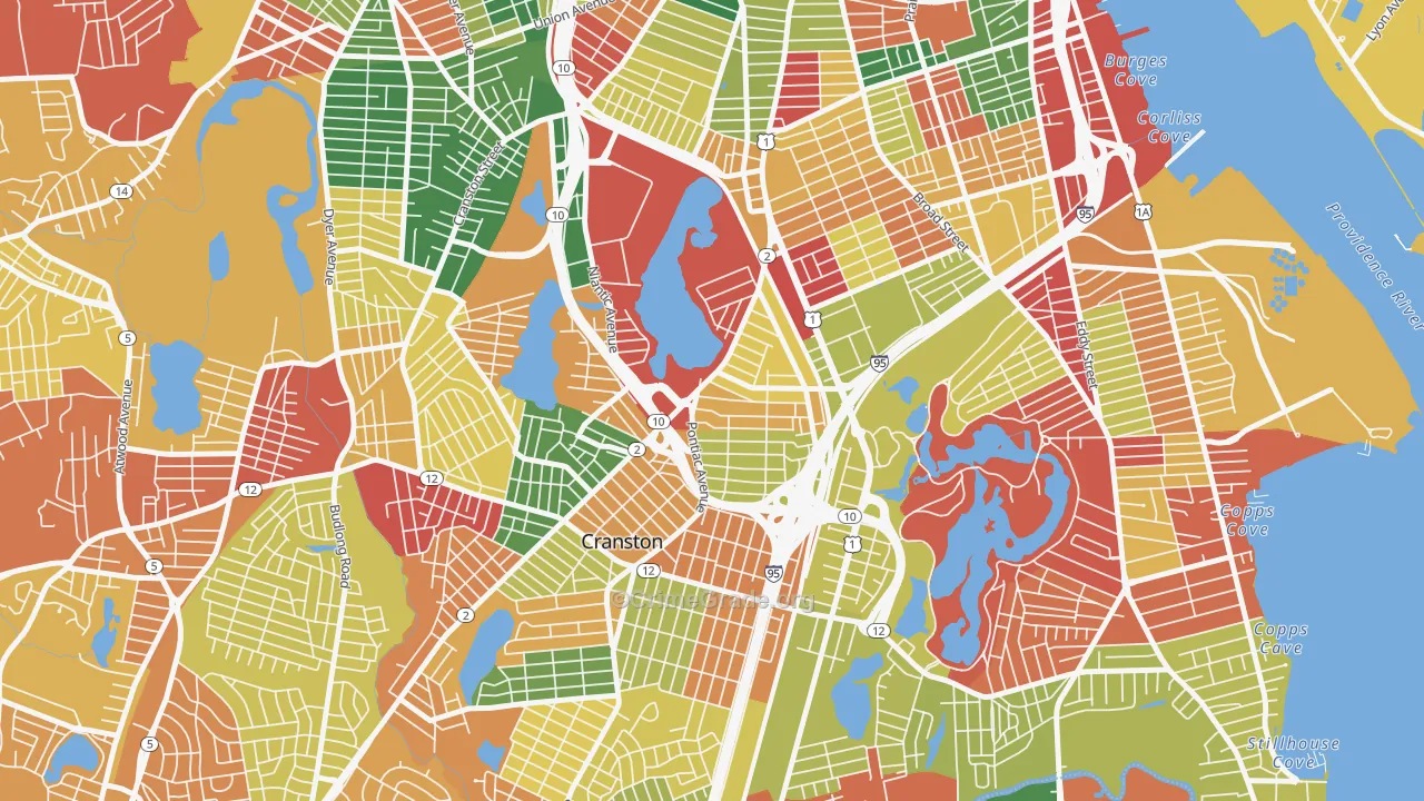 Reservoir, Providence, RI Map of Arson Rates