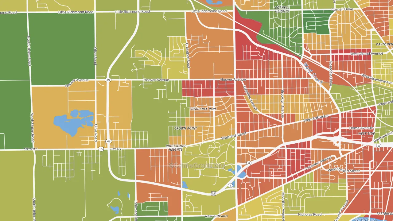 Residence Park, Dayton, OH Map of Arson Rates