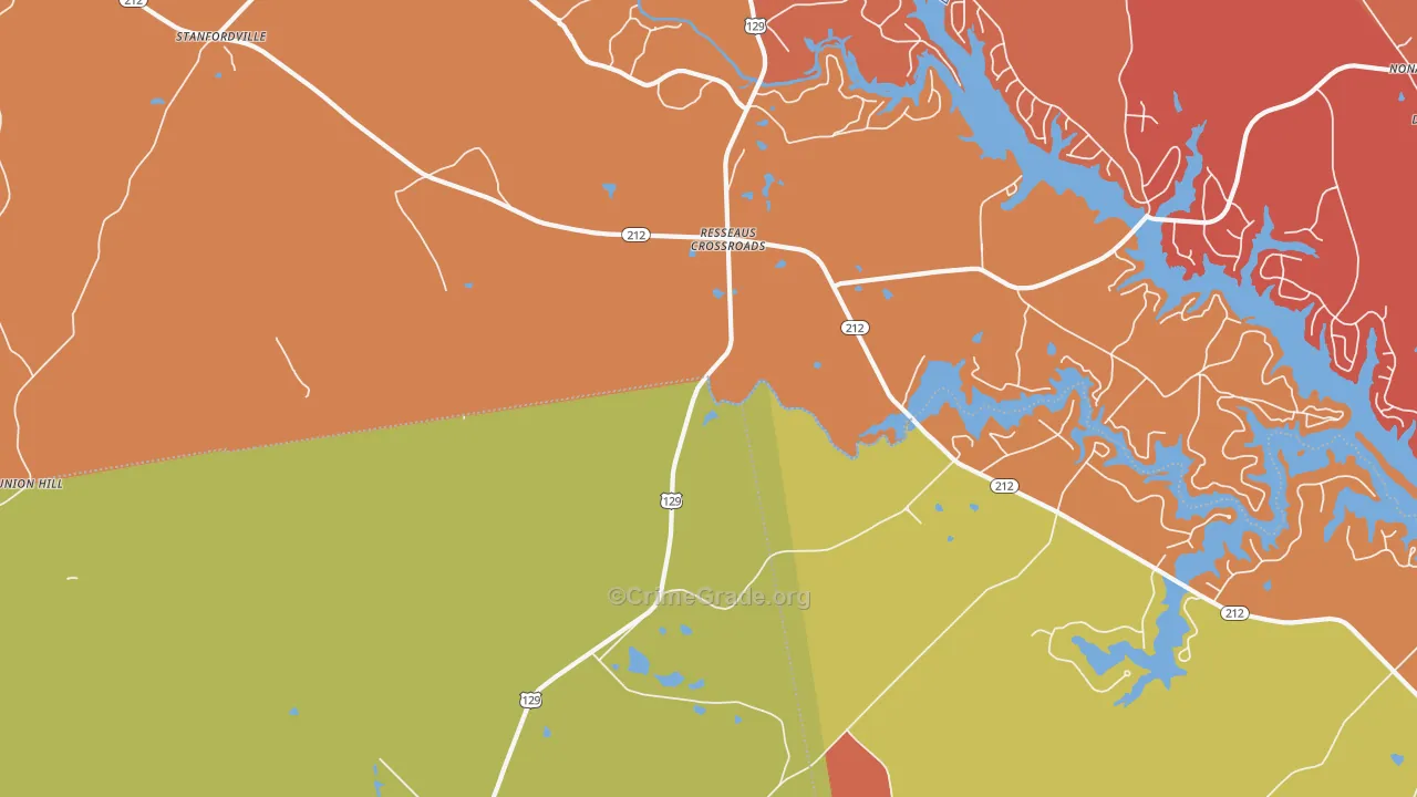 Resseaus Crossroads, GA Map of Arson Rates